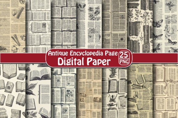 Antique Encyclopedia Page: A Digital Design Treasure