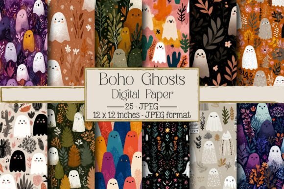 Boho Ghosts Digital Paper: A Unique Resource for Creative Projects