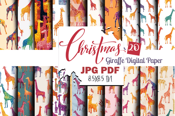 Christmas Giraffe Digital Paper: A Strategic Creative Tool for Diverse Projects