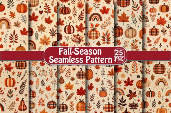 Enhance Autumn Projects with Fall-Season Seamless Pattern
