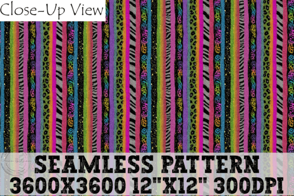 Funky Neon Animal Print Stripes Pattern for Graphic Designers and Creative Projects