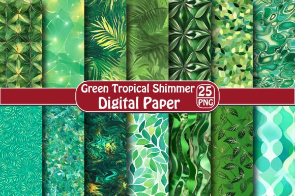 Green Tropical Shimmer Pattern – A Versatile Design for Creative Projects