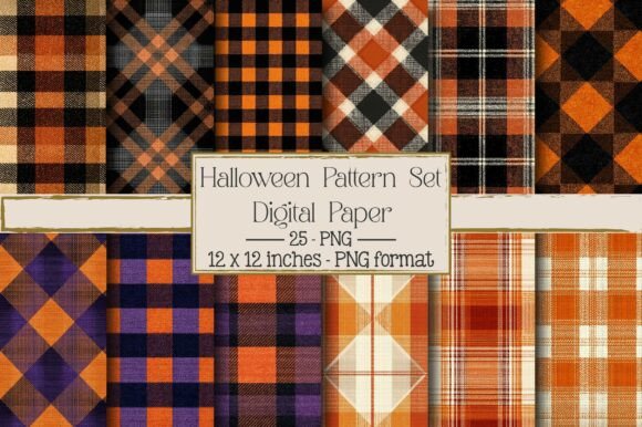 Halloween Pattern Set of Plaids: A Versatile Design Resource for Creators