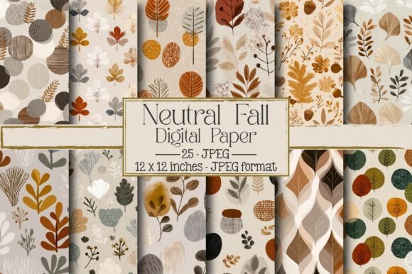 Neutral Fall Digital Paper – A Designer’s Staple for Autumn Projects