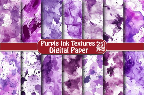Purple Ink Textures – Creative Design Resource