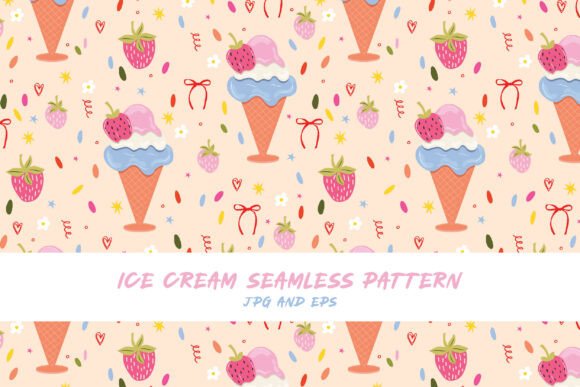 Seamless Ice Cream Cone Vector Pattern: A Versatile Design for Cute and Playful Themes