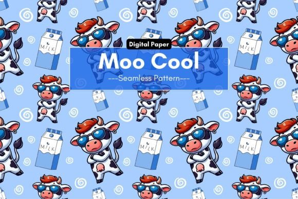 Sunglasses Cow Milk Seamless Pattern: A Trendy and Functional Design for Modern Creatives