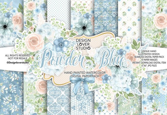 Unlocking Creativity with Watercolor POWDER BLUE Digital Paper Pa: A Modern Tool for Artists and Designers