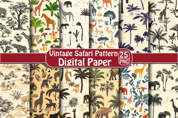 Vintage Safari Pattern: A Timeless Design Asset