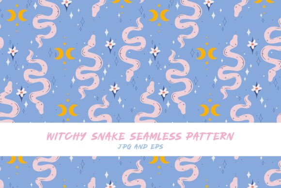 Witchy Snake Seamless Vector Pattern for Creative Projects